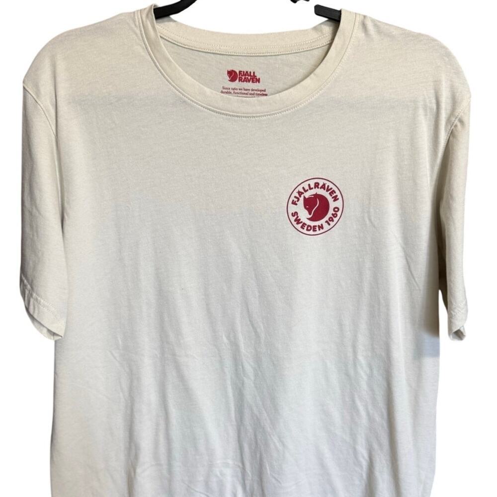 Fjallraven Men's 1960 Logo Graphic T Shirt Cream Red Size Large - Picture 3 of 9